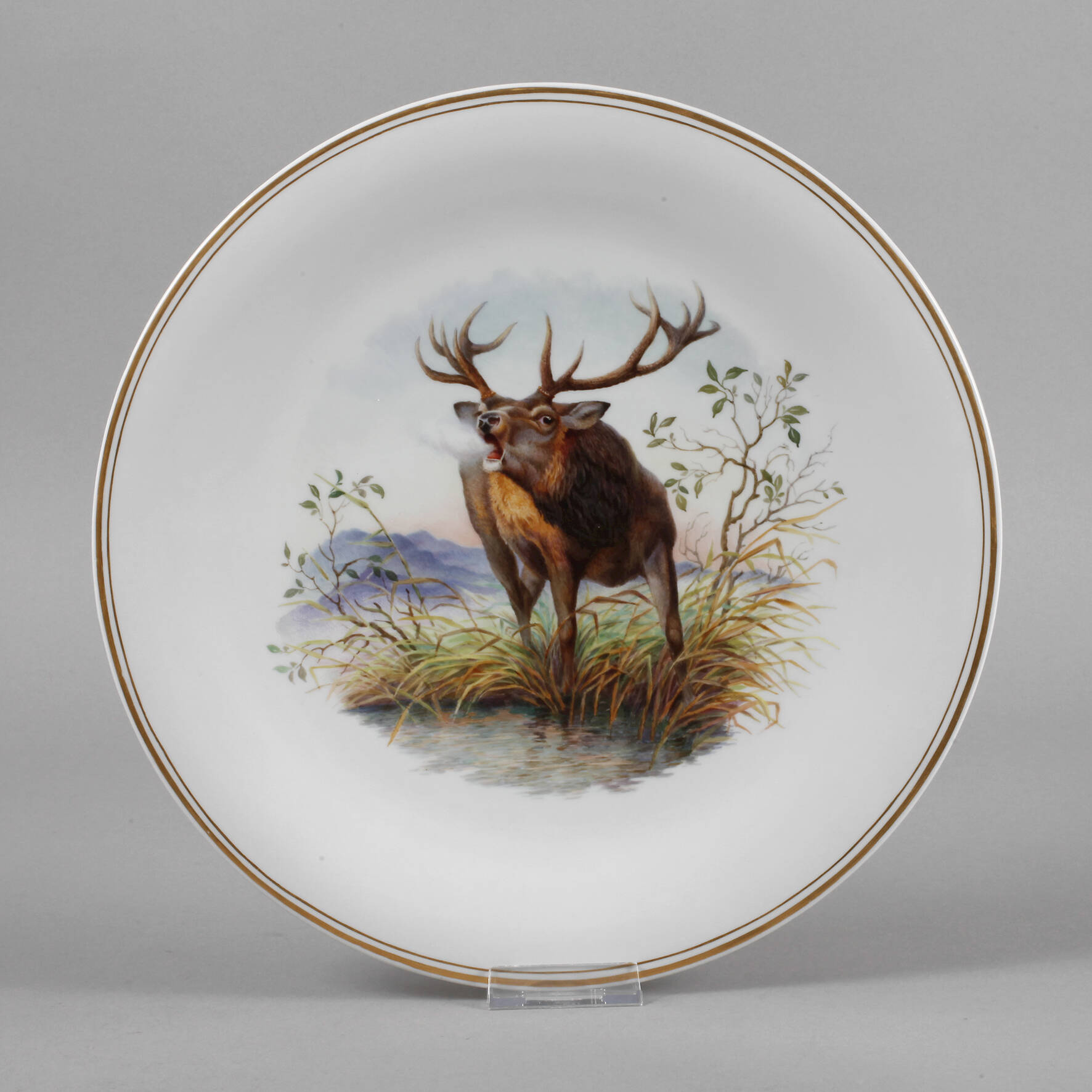 Meissen Wandteller mit Wildmalerei