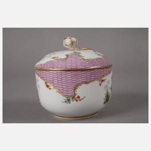 Meissen Zuckerdose mit Watteauszene