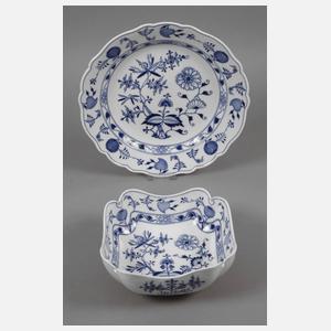 Meissen Schüssel und Platte "Zwiebelmuster"