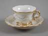 Meissen Mokkatasse und Untertasse "B-Form"