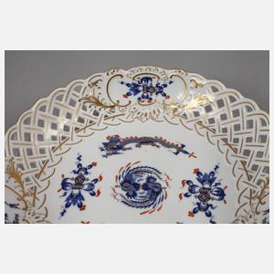 Meissen Durchbruchschale "Reicher Drache, kobaltblau"