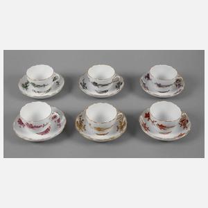 Meissen sechs Mokkatassen "Reicher Drache"