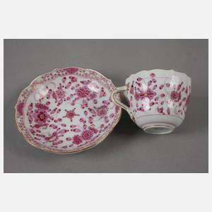 Meissen Mokkatasse "Indische Malerei, purpur"