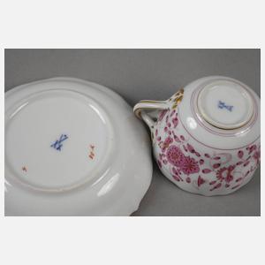 Meissen Mokkatasse "Indische Malerei, purpur"