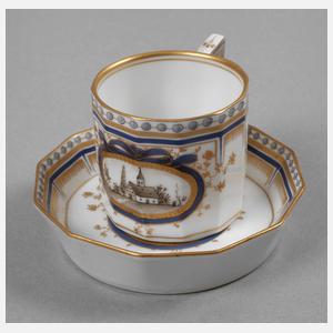 Nymphenburg Mokkatasse mit Grisaillemalerei