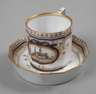 Nymphenburg Mokkatasse mit Grisaillemalerei