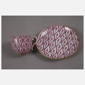 Nymphenburg Mokkatasse "Purpur Tapete"