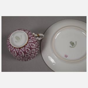 Nymphenburg Mokkatasse "Purpur Tapete"