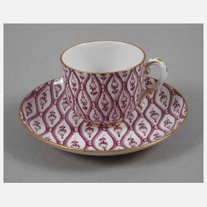 Nymphenburg Mokkatasse "Purpur Tapete"