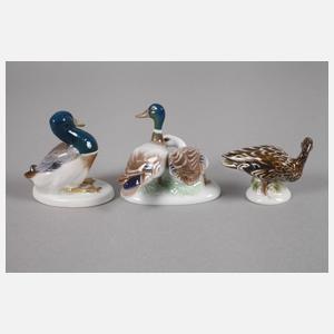 Rosenthal zwei Enten und Entenpaar