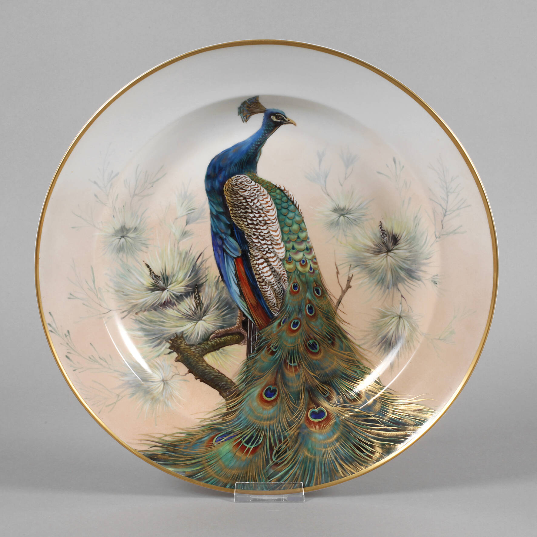 Sandizell Höffner & Co. Wandteller mit Pfauenmotiv
