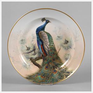 Sandizell Höffner & Co. Wandteller mit Pfauenmotiv