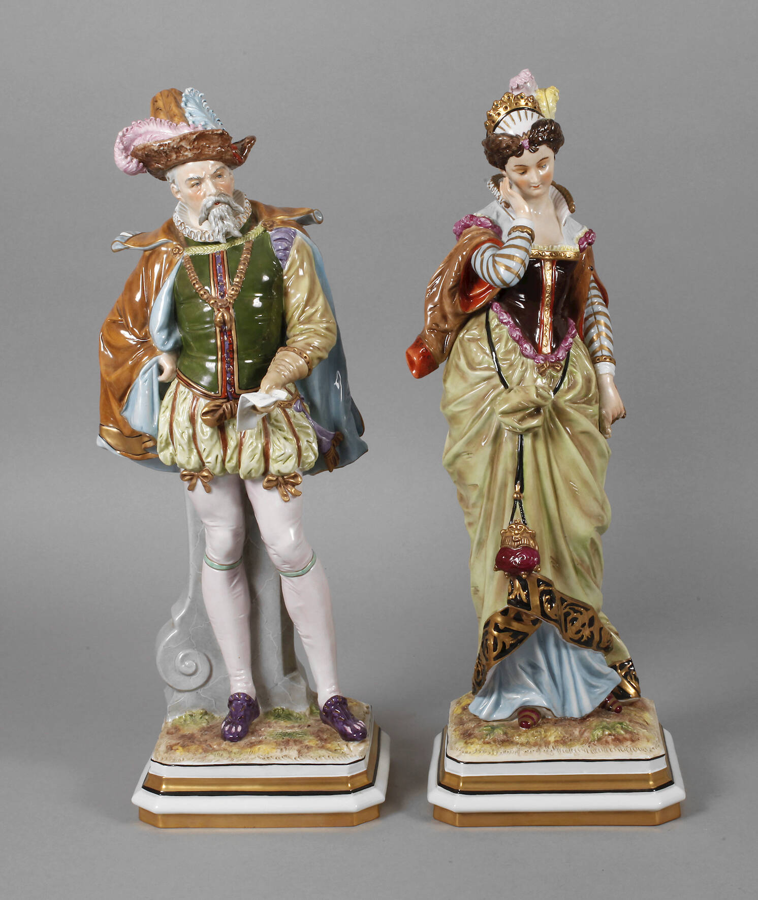 Scheibe-Alsbach großes Paar Kostümfiguren