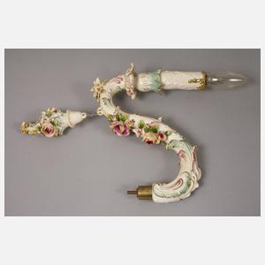 Volkstedt Kronleuchter und Paar Wandleuchter