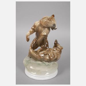 Zsolnay Pécs "Zwei spielende Bären"