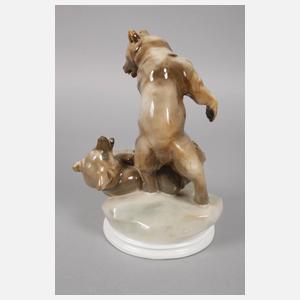 Zsolnay Pécs "Zwei spielende Bären"