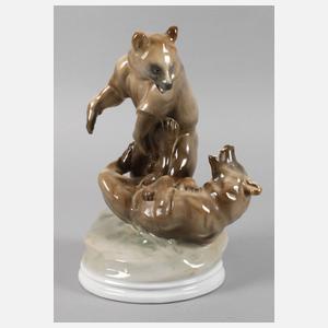Zsolnay Pécs "Zwei spielende Bären"