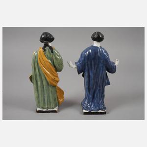 Paar Fayence-Figuren als Japaner/innen
