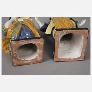 Paar Fayence-Figuren als Japaner/innen