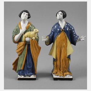 Paar Fayence-Figuren als Japaner/innen