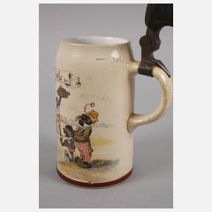Bierkrug mit afrikanischem Motiv
