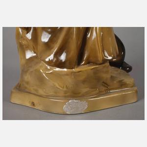 Keramikfigur Hirte mit Hund