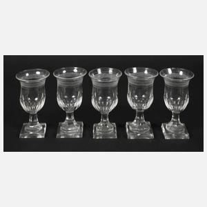 Fünf Weingläser Biedermeier