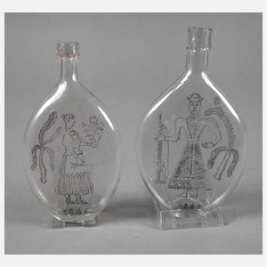 Paar Schnapsflaschen als Hochzeitsgeschenk