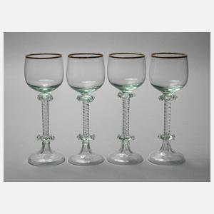Vier Weingläser Historismus