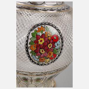 Große Fachschulvase mit Steineldekor