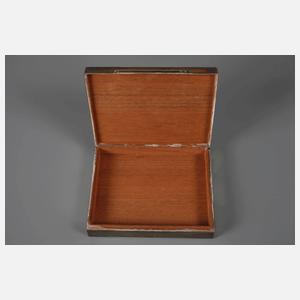 Zigarrendose mit Silberbeschlag