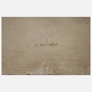 Großes Silbertablett mit Rosenranken