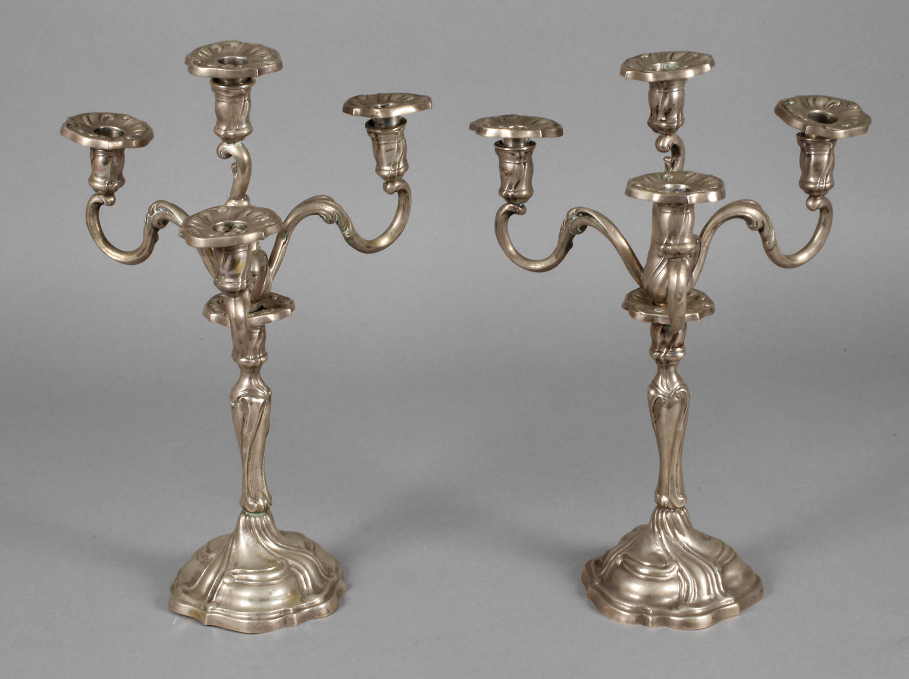 Silber Paar Kandelaber im Rokokostil