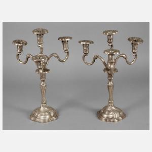 Silber Paar Kandelaber im Rokokostil