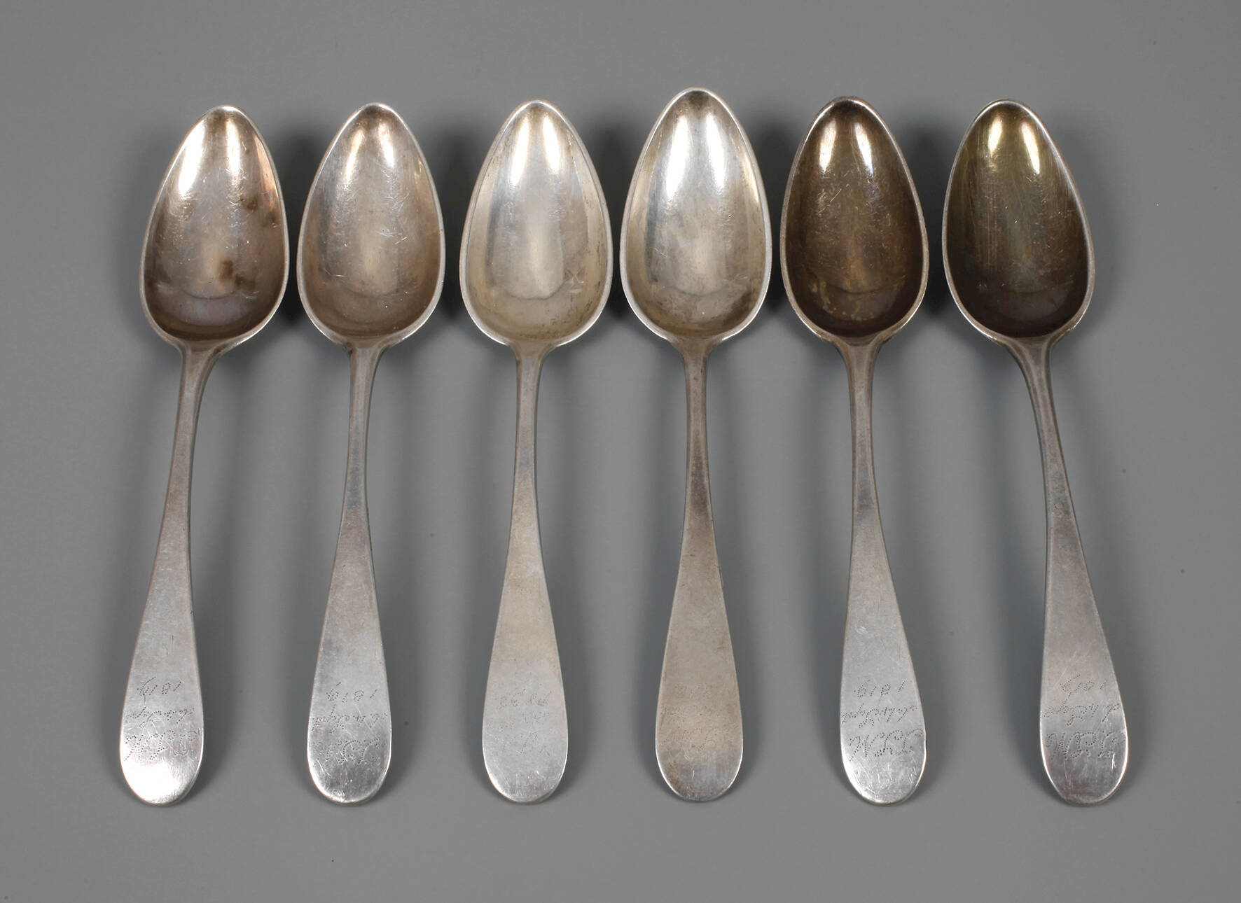 Silber sechs Speiselöffel Biedermeier