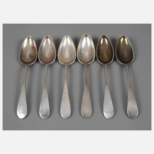 Silber sechs Speiselöffel Biedermeier