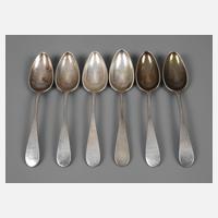 Silber sechs Speiselöffel Biedermeier111