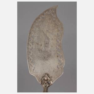 Silber fünf Vorlegeteile mit Elfenbeingriffen