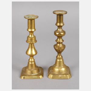 Zwei Messingleuchter Biedermeier