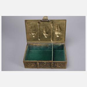 Messingschatulle mit Musikermotiven