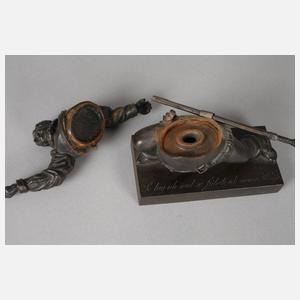 Figürliches Tintenfass als "Sir John Falstaff"