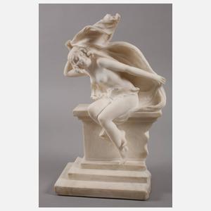 Ernst Seger, sitzender Mädchenakt mit Tuch