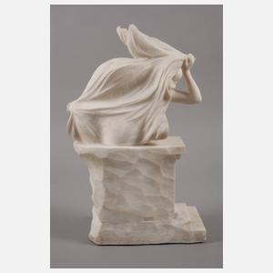 Ernst Seger, sitzender Mädchenakt mit Tuch