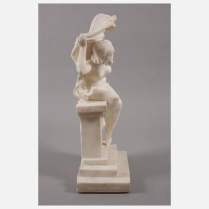 Ernst Seger, sitzender Mädchenakt mit Tuch