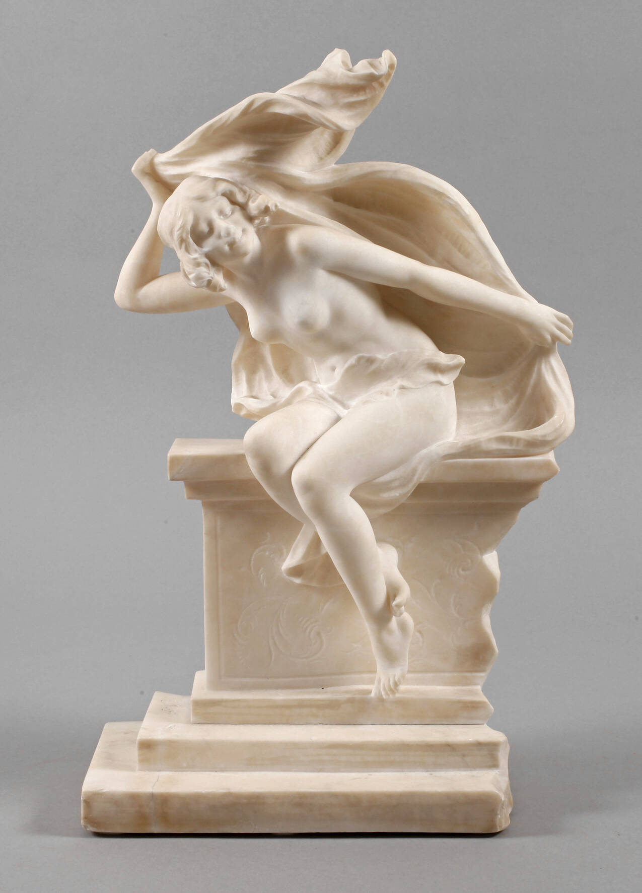 Ernst Seger, sitzender Mädchenakt mit Tuch