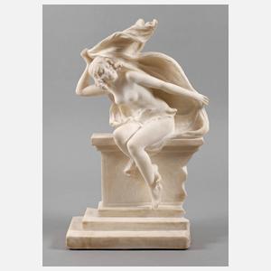 Ernst Seger, sitzender Mädchenakt mit Tuch