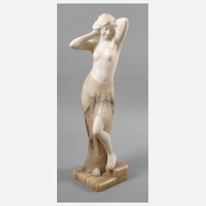 Chryselephantin stehender Mädchenhalbakt