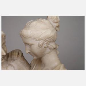 Marmorfigur zwei Freundinnen