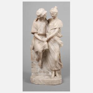 Marmorfigur zwei Freundinnen