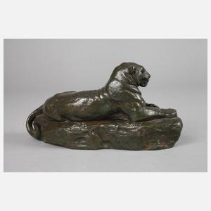 Antoine-Louis Barye, liegende Raubkatze